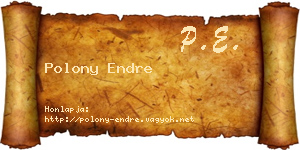 Polony Endre névjegykártya